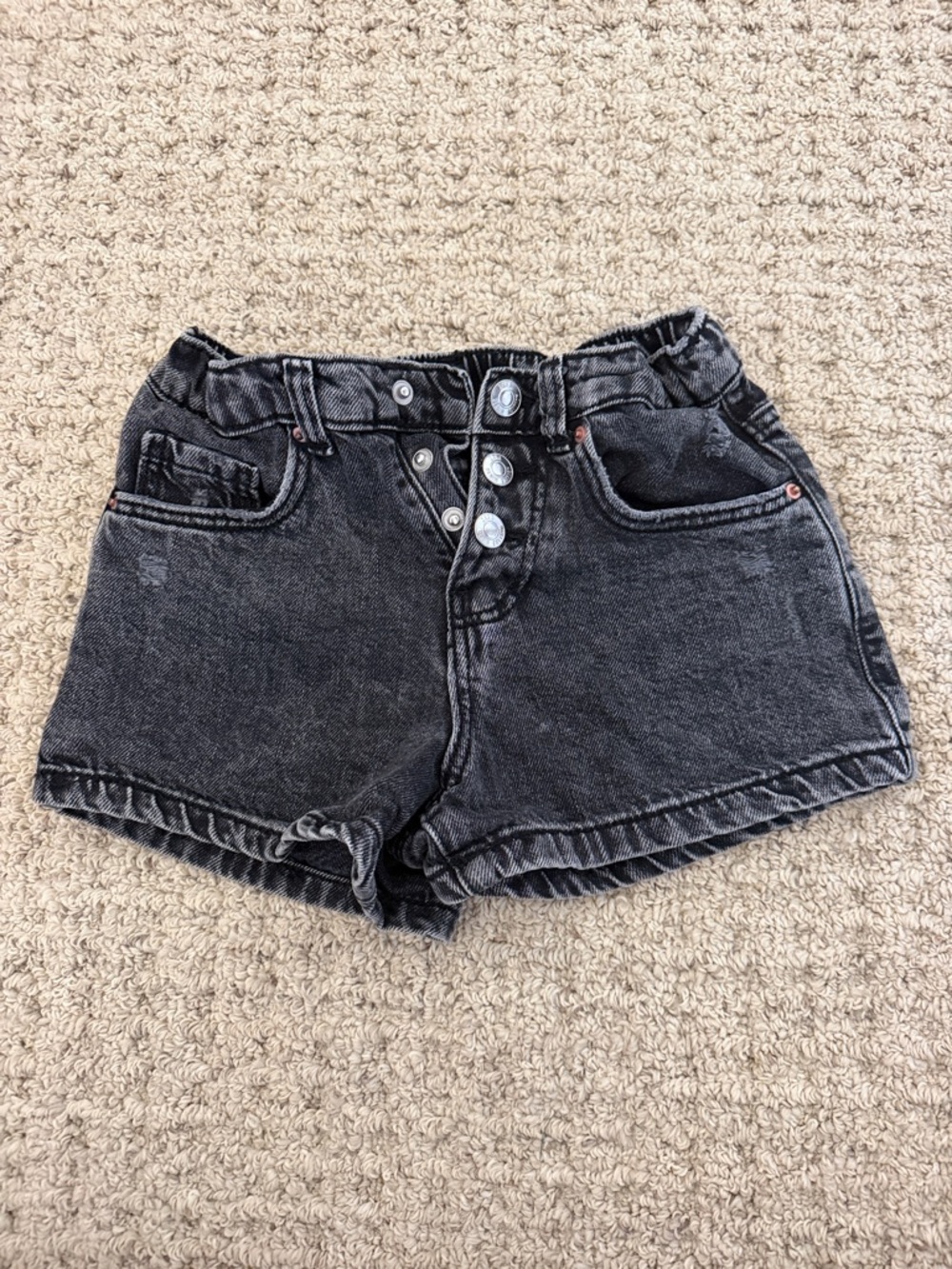 Zara Black Washed Denim Kids Shorts